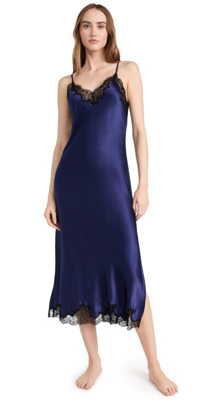 Journelle Charlotteong Silk Slip Midnight/Noir