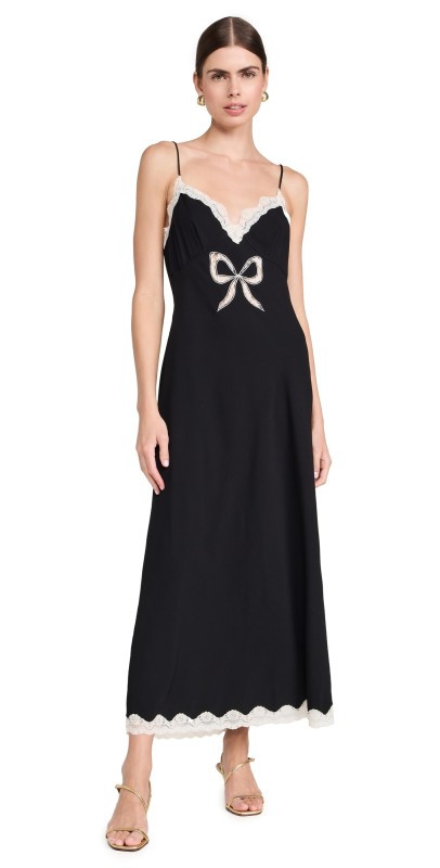 LoveShackFancy Manuela Dress Black