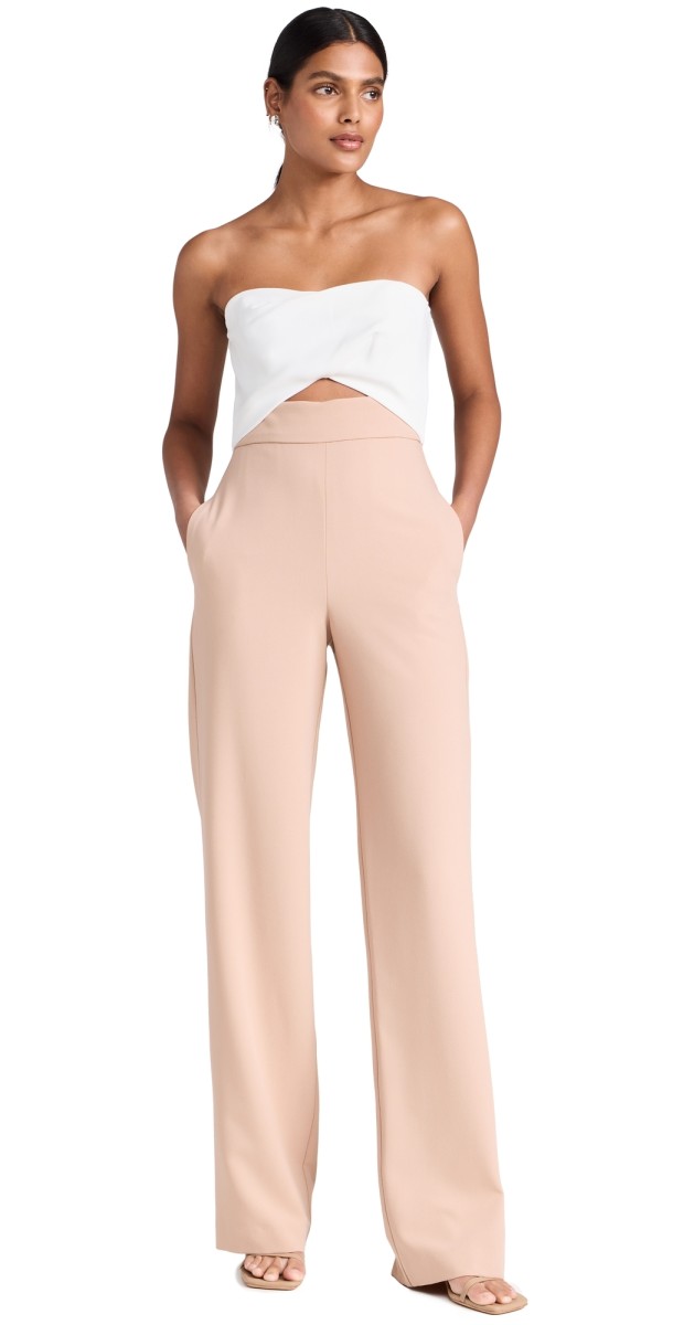 Black Halo Jada Colorblock Jumpsuit Desert Sand/Pearl