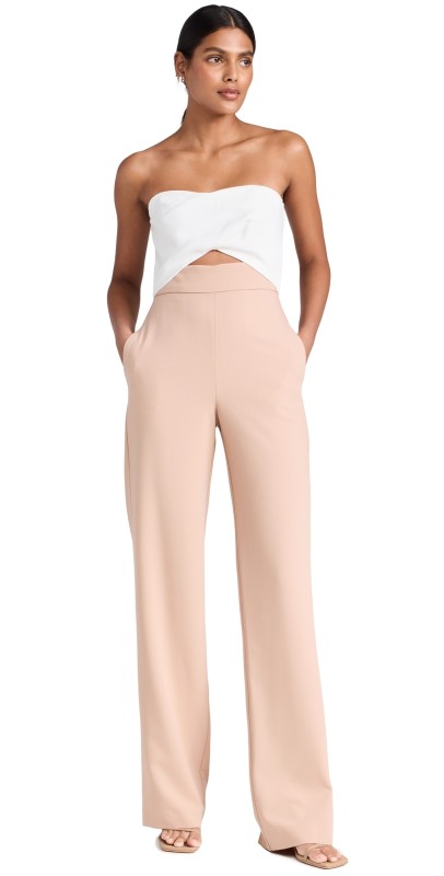 Black Halo Jada Colorblock Jumpsuit Desert Sand/Pearl