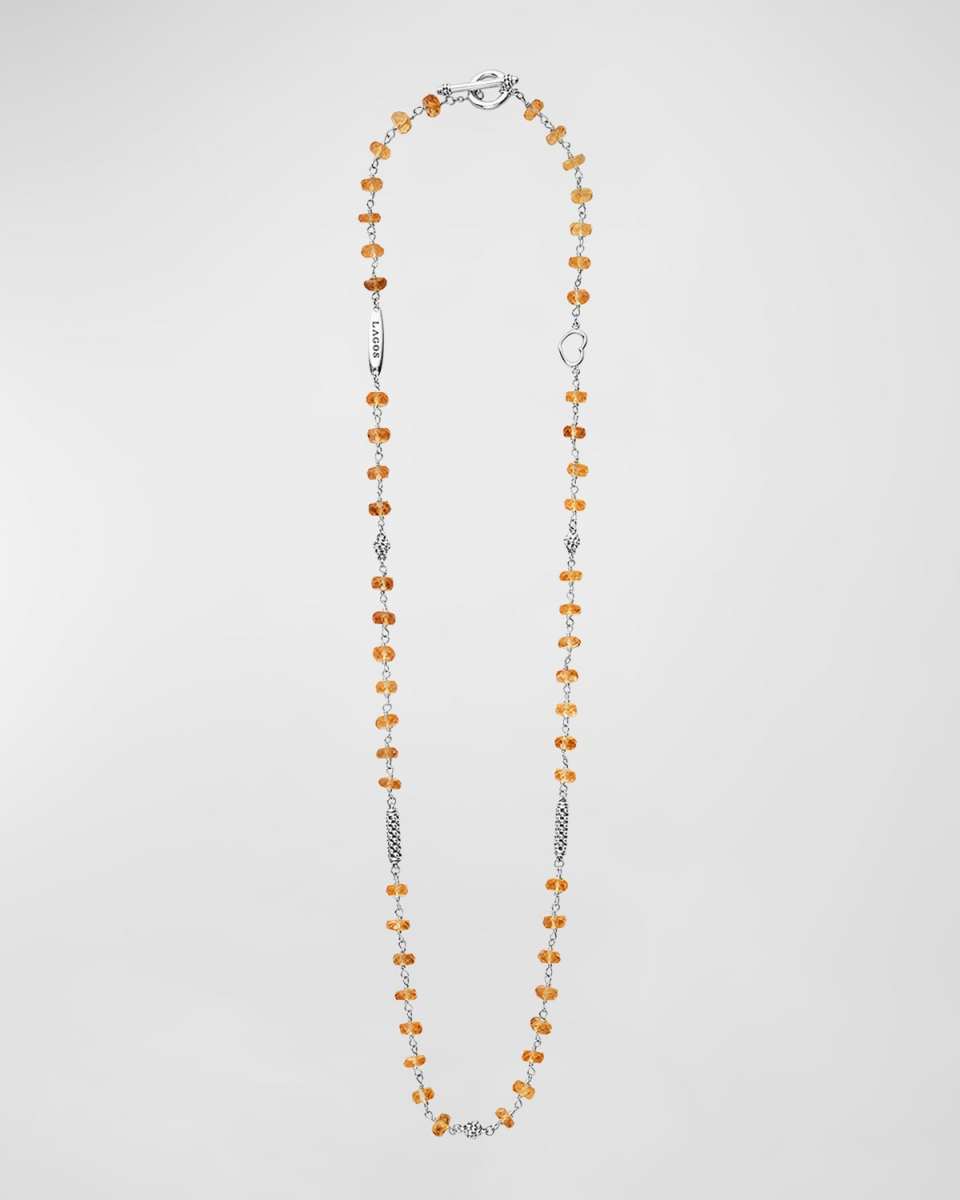 Cavier Icon Sterling Silver & Citrine Necklace