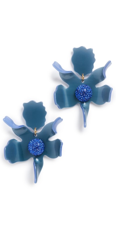 Lele Sadoughi Crystal Lily Earrings Grey