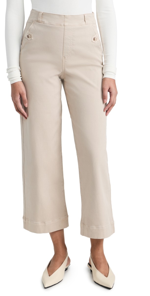 SPANX Stretch Twill Wide Leg Pants Bone