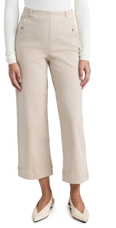 SPANX Stretch Twill Wide Leg Pants Bone