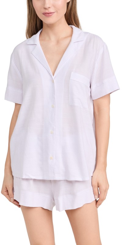 Eberjey Nauticohortie PJet White/ Lavender