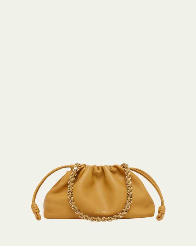 Flamenco Small Crossbody Bag in Napa Leather with Detachable Chain