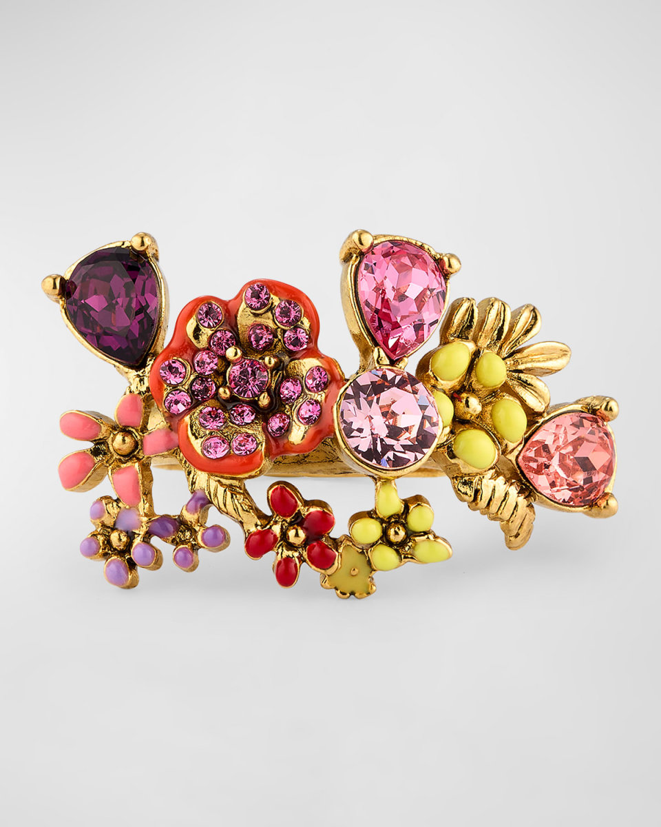 Enamel Flower Garden Ring