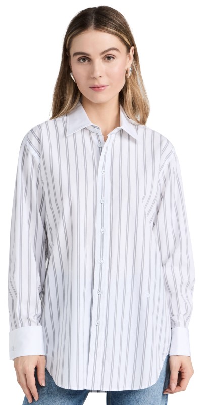 rag & bone Diana Stripe Shirt White Stripe