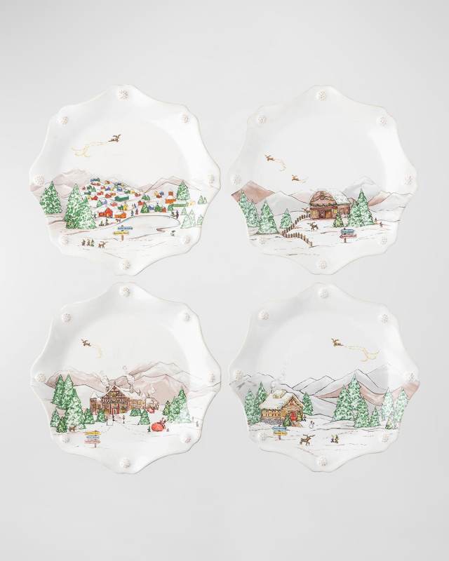 Berry & Thread North Pole Dessert/Salad Plate Assorted, Set of 4
