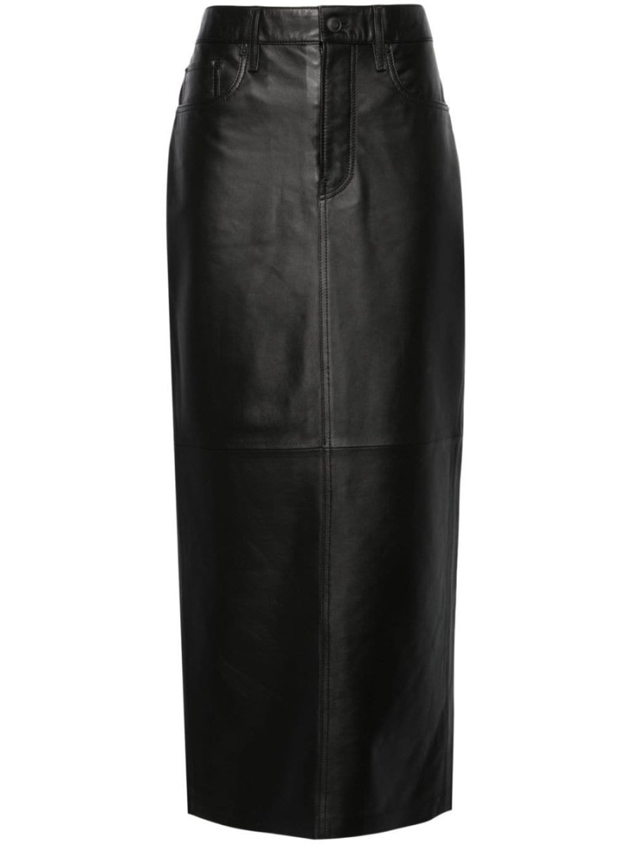 leather maxi column skirt
