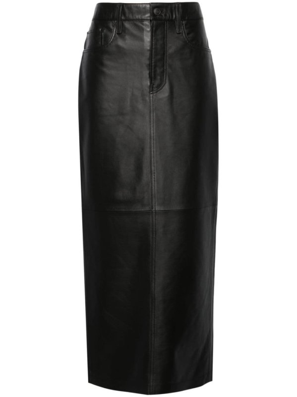 leather maxi column skirt