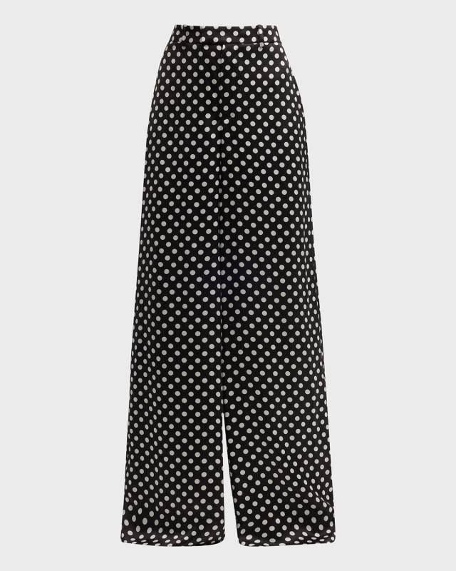 Polka-Dot Wide-Leg Trousers