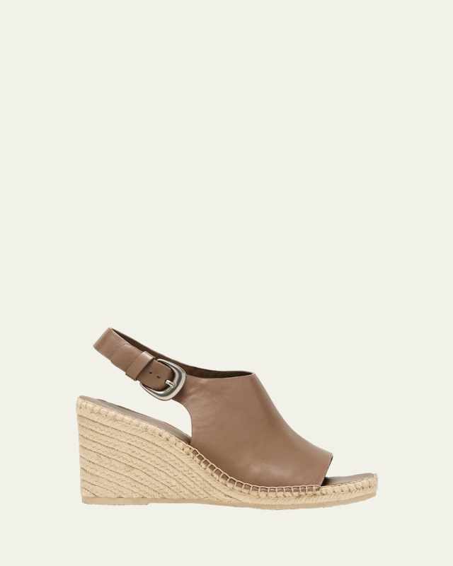 Gabriela Leather Wedge Slingback Espadrilles