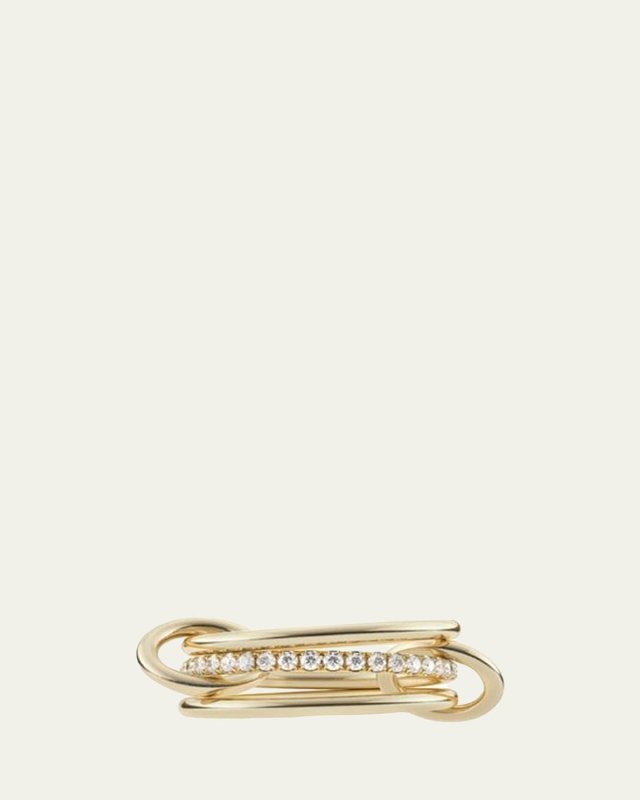 18k Sonny 3-Link Ring w/ Micropave Diamonds