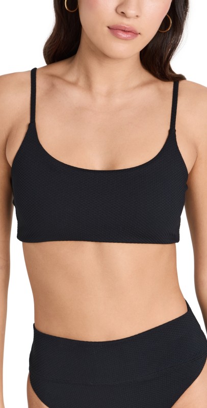 Beach Riot Lou Waffle Top Black Waffle