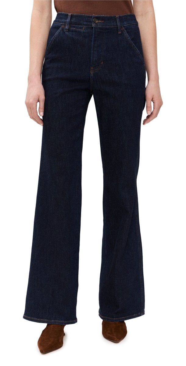 Veronica Beard Jean Crosbie Wide Leg Jeans Indigo Rinse