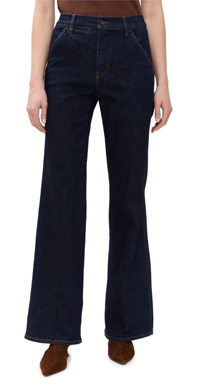 Veronica Beard Jean Crosbie Wide Leg Jeans Indigo Rinse