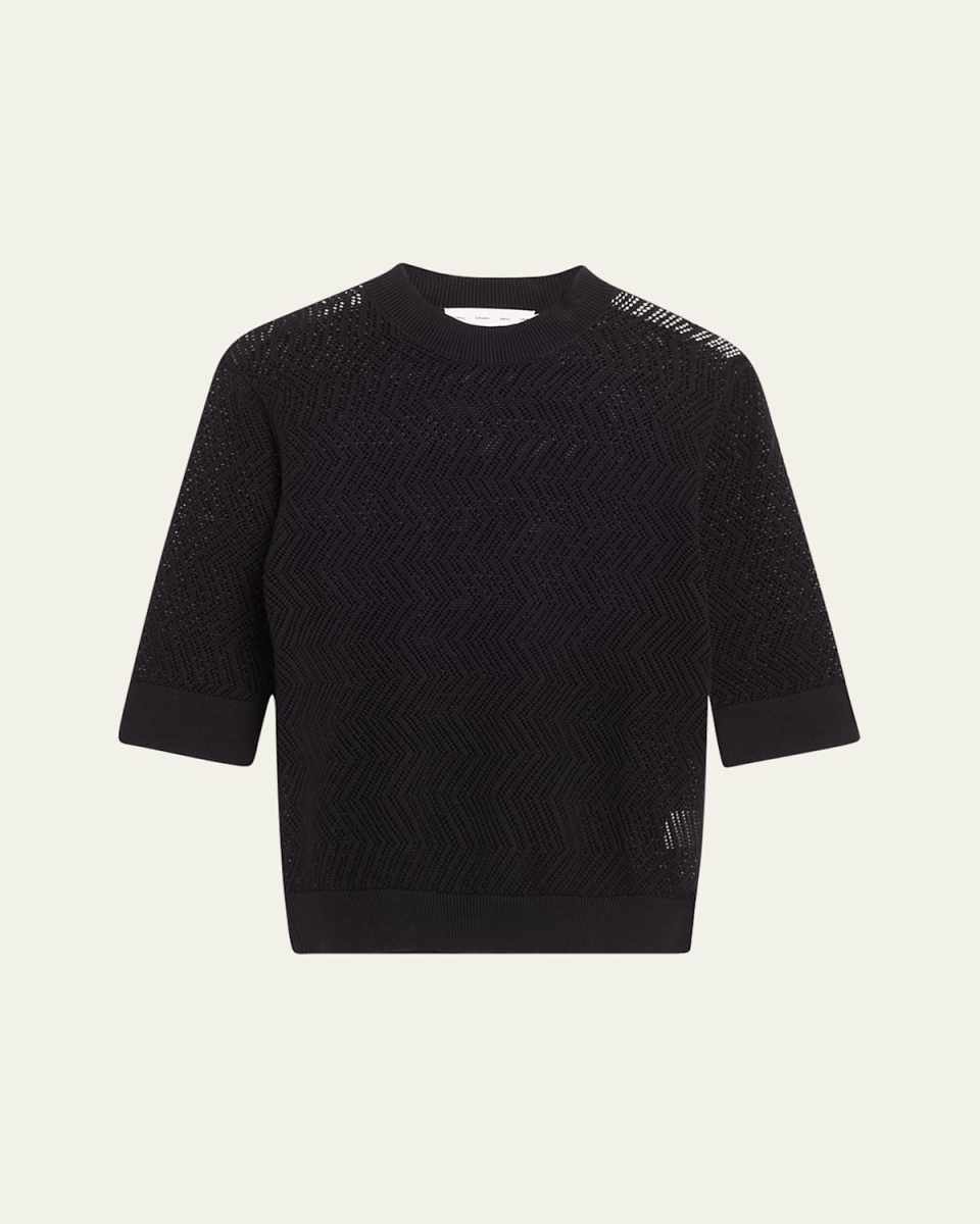 Nicola Zig-Zag Pointelle Sweater
