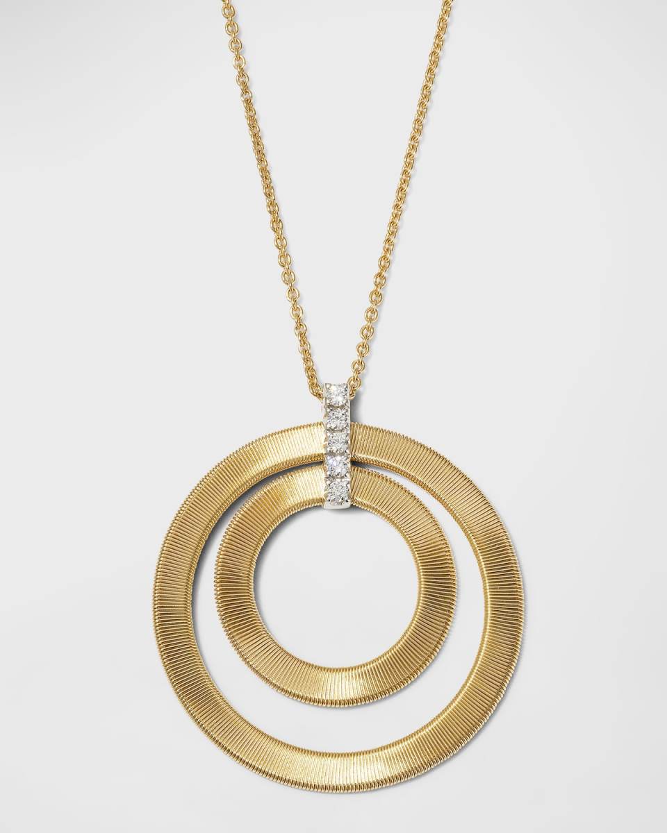 18K Gold Masai Concentric Circle Pendant with Diamonds