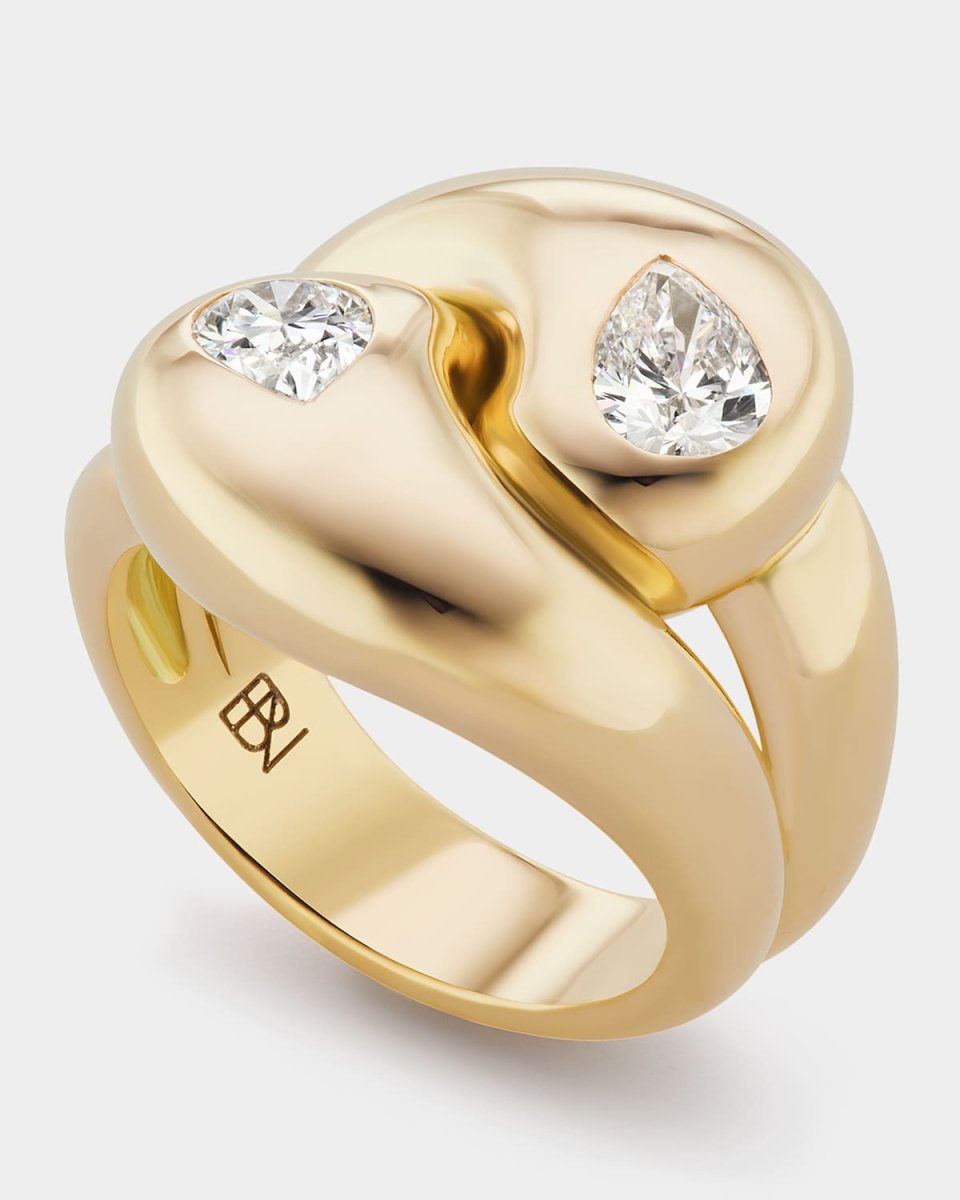 Pear Diamond Knot Ring