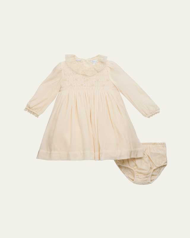 Girl's Smocked Embroidered Occasion Dress, Size 9M-