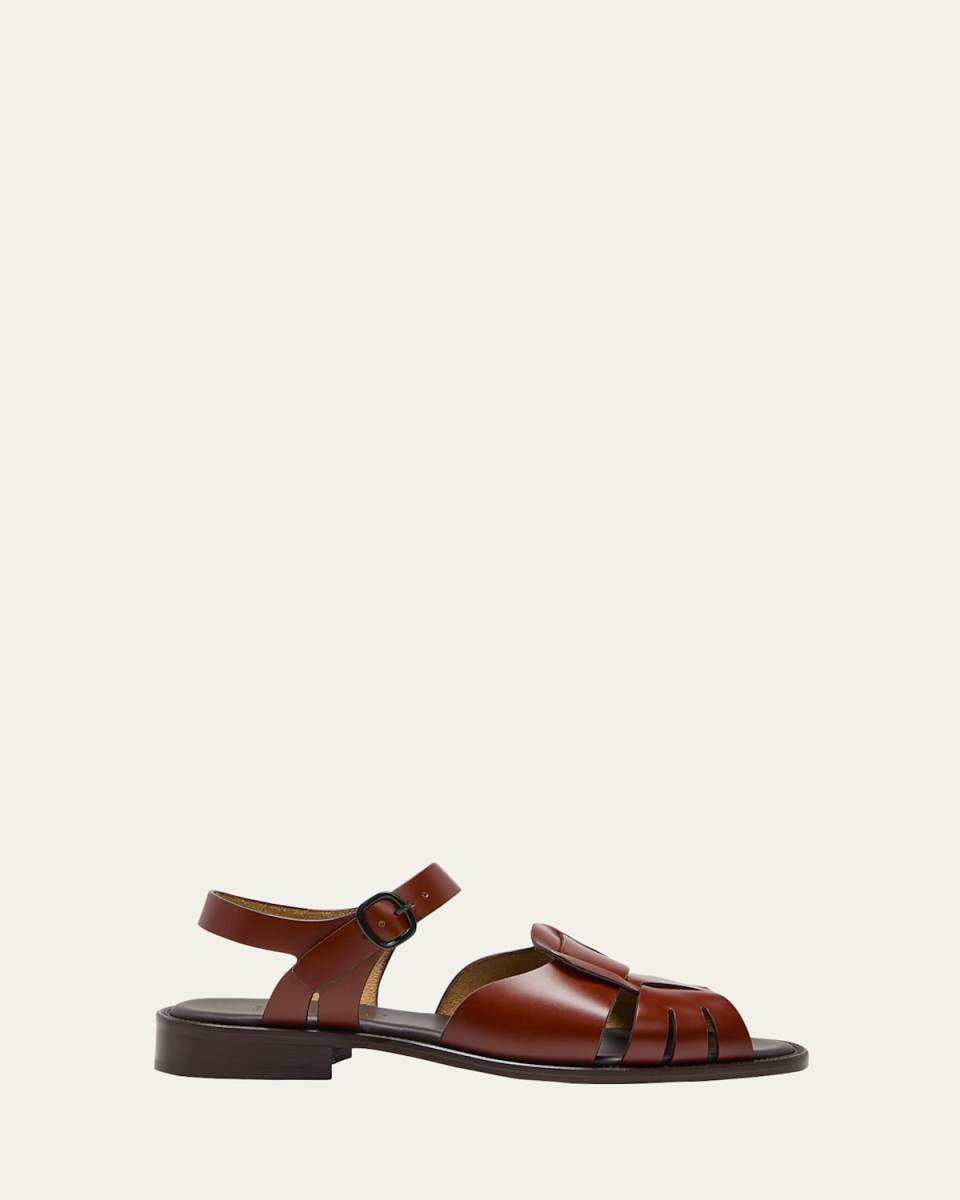 Ancora Ankle-Strap Leather Sandals