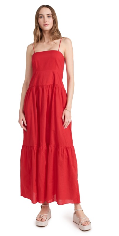 Playa Lucila Square Neck Dress Red