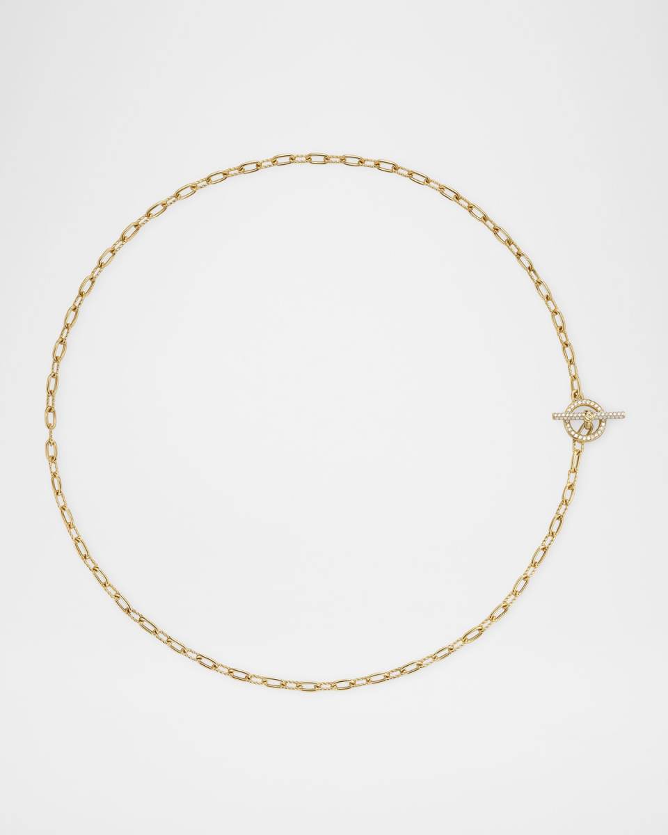 Madison Chain Necklace with Diamonds in 18K Gold, 3mm, 17"L