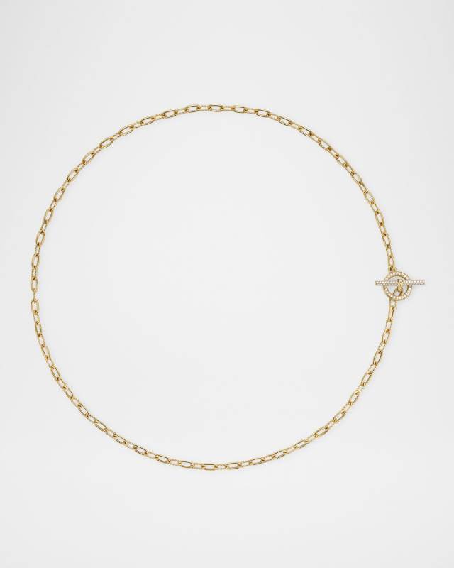 Madison Chain Necklace with Diamonds in 18K Gold, 3mm, 17"L
