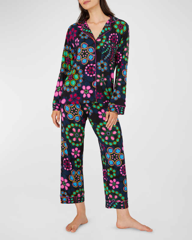 The Sofia Geometric-Print Cropped Pajama Set