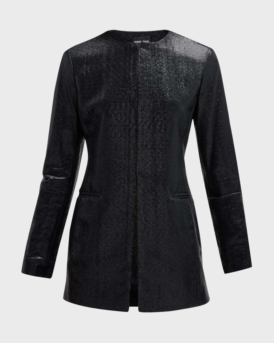 Sparkle Collarless Slim Jacket