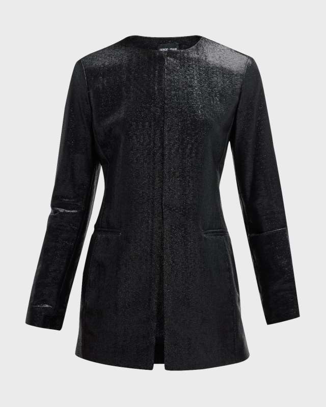 Sparkle Collarless Slim Jacket