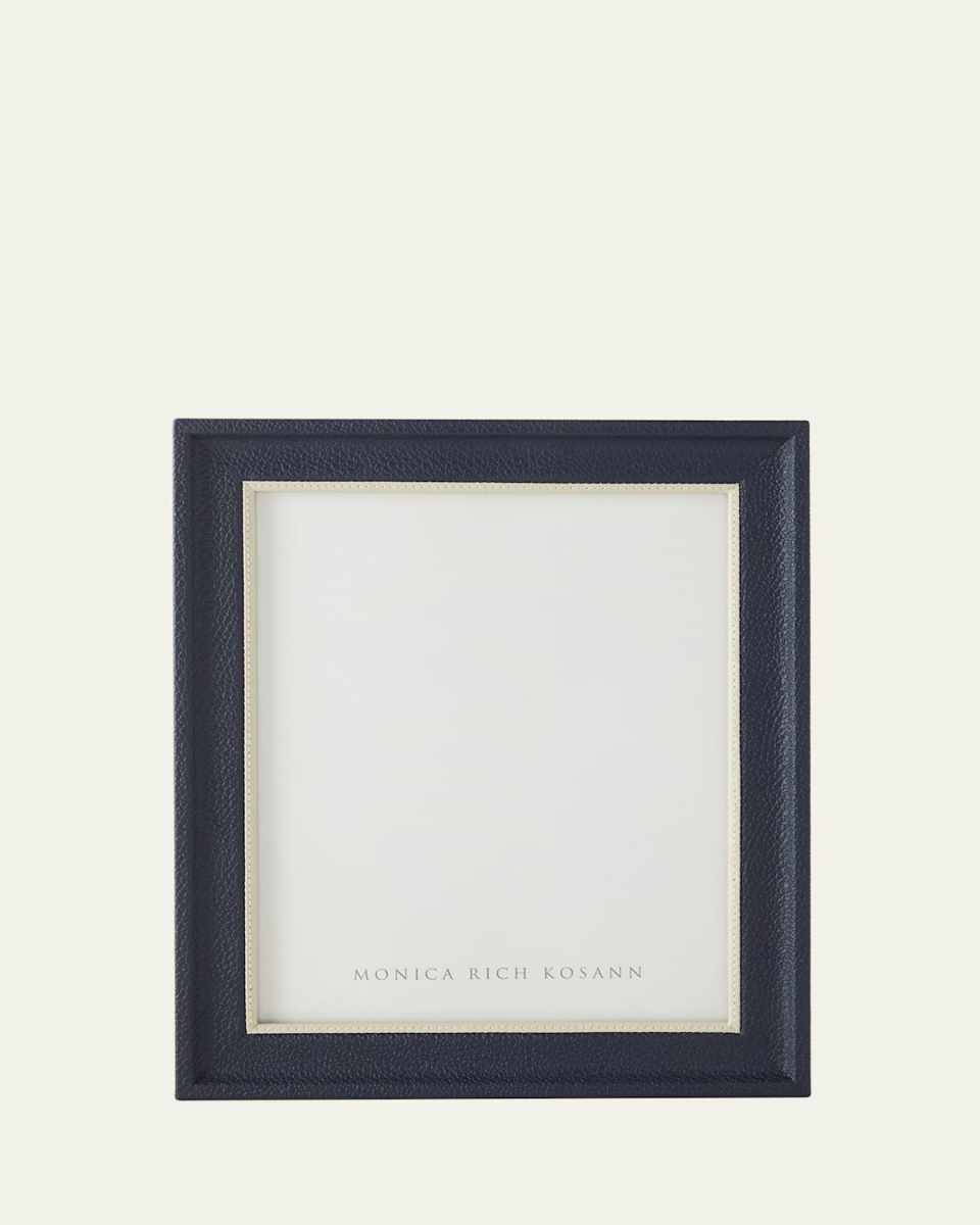 Navy Leather Frame with Cream Accent, 8" x 10"