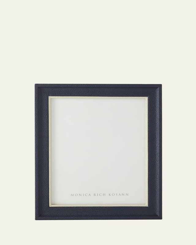 Navy Leather Frame with Cream Accent, 8" x 10"