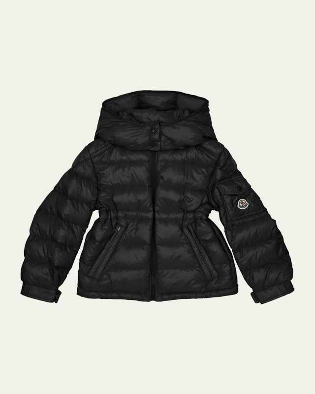 Girl's Dalles Long Season Boudin-Quilt Down Jacket, Size 8-14