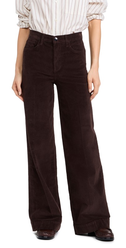 Joe's Jeans The Mia High Rise Wide Leg Corduroy Pants Coffee Bean