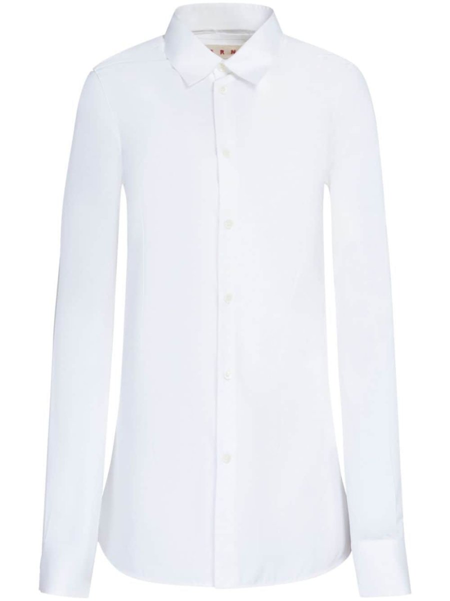 balloon-sleeve poplin shirt