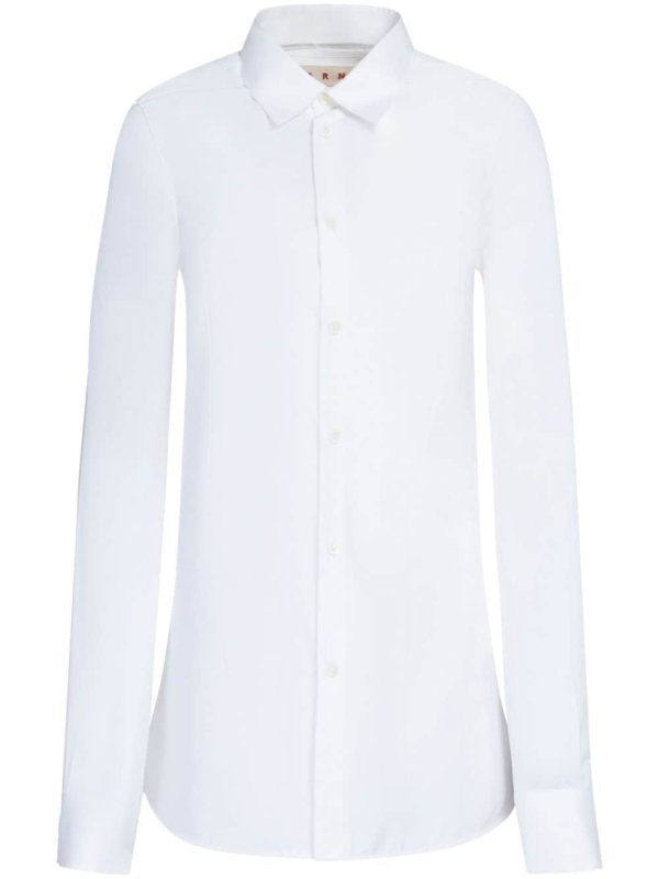balloon-sleeve poplin shirt