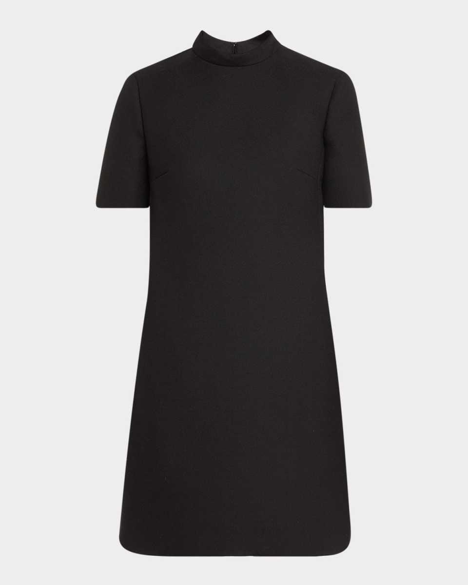 Bow Short-Sleeve Mini Dress