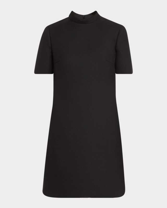 Bow Short-Sleeve Mini Dress