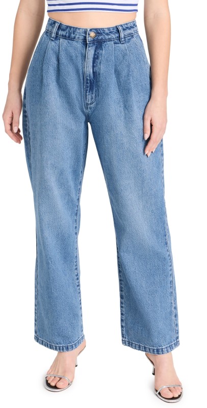 Rolla's Chloe Pleat Jeans Mid Blue