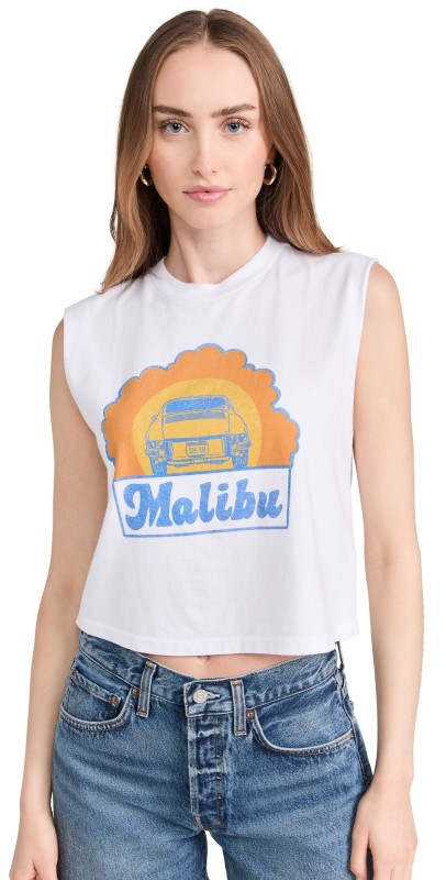 RE/DONE Malibu Baby Muscle Tank Optic White