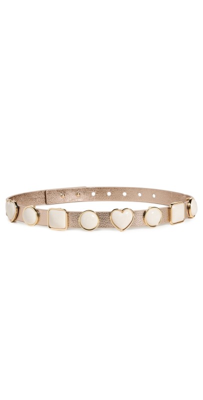 Lele Sadoughi Pearl Station Belt Gold