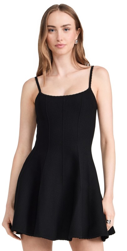 Fleur du Mal Flared Corset Dress Black