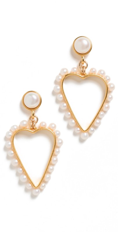 Brinker + Eliza Pearla Earrings Gold/Pearl