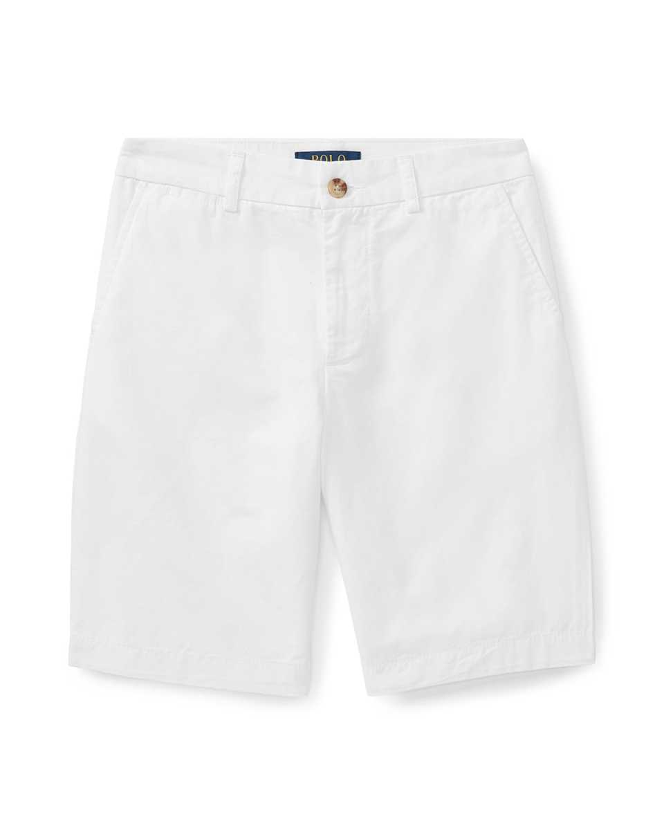 Boy's Logo Embroidered Flat Front Chino Shorts, Size 8-14