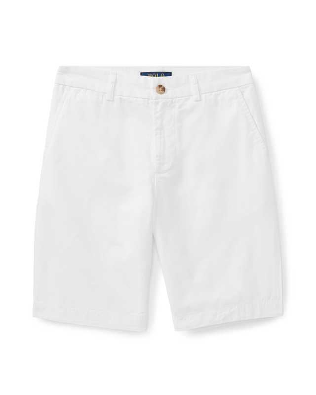 Boy's Logo Embroidered Flat Front Chino Shorts, Size 8-14