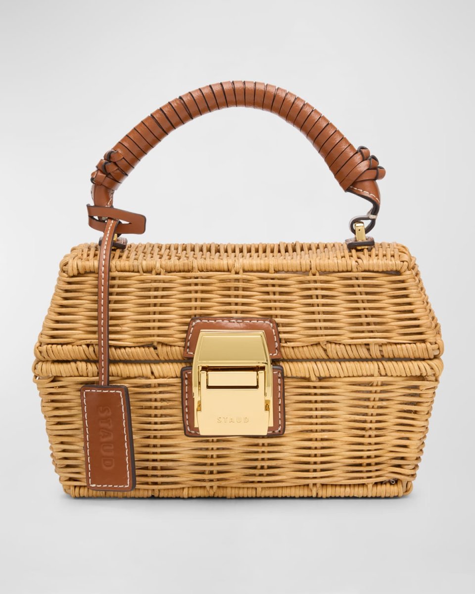 Tackle Box Straw Top-Handle Bag