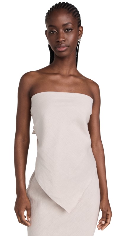 Enza Costa Linen Scarf Top Flax