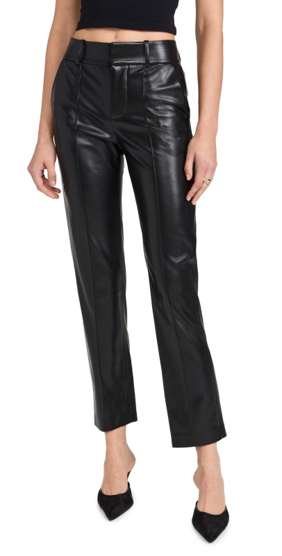 alice + olivia Ming Vegan Ankle Pants Black